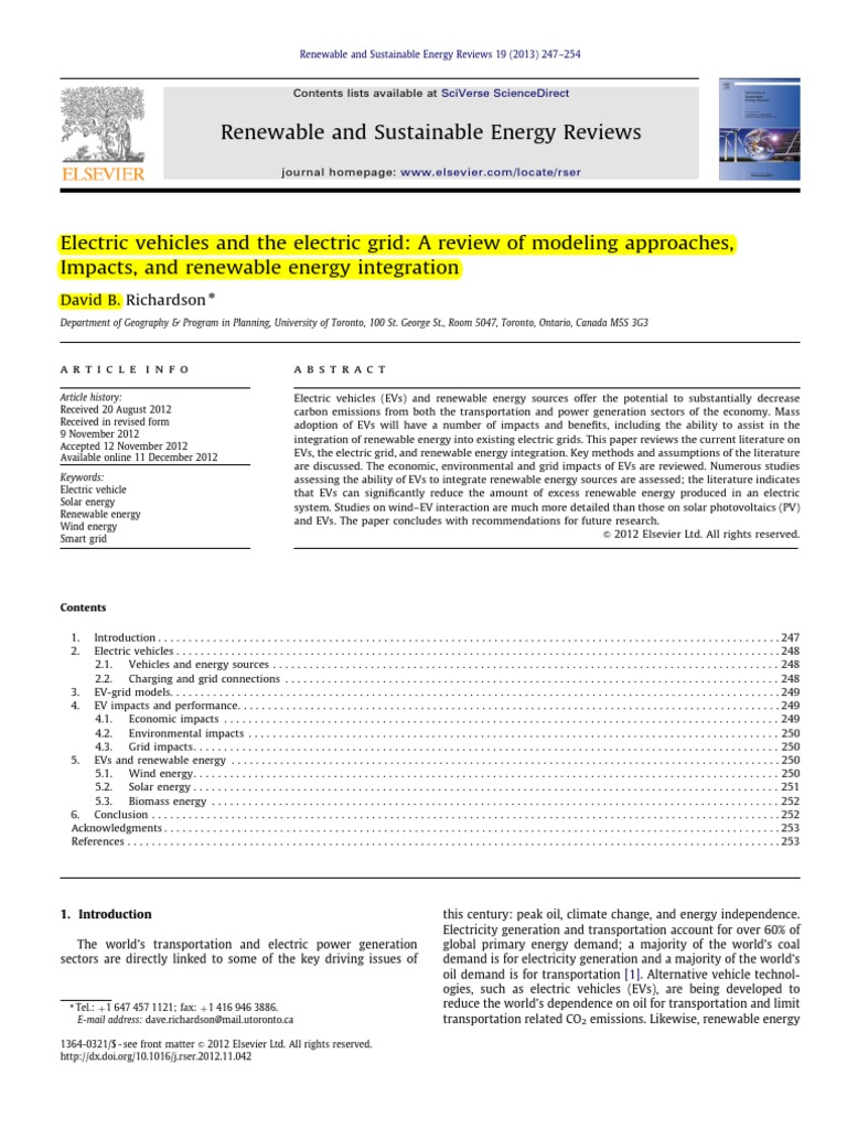 EVs and Renewable Energy Integration | PDF | Electric Vehicle | Wind Power