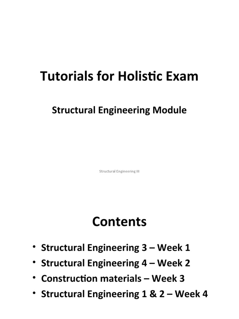 Tutorials For Holistic Exam PDF Bending Beam (Structure)