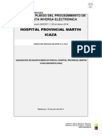 Hospital Provincial Martin Icaza: Modelo de Pliego Del Procedimiento de Subasta Inversa Electrónica