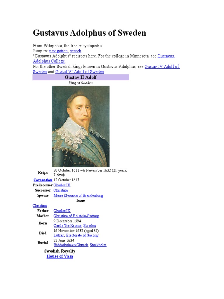 Gustavus Adolphus of Sweden PDF Warfare Of The Early Modern Era Military Science
