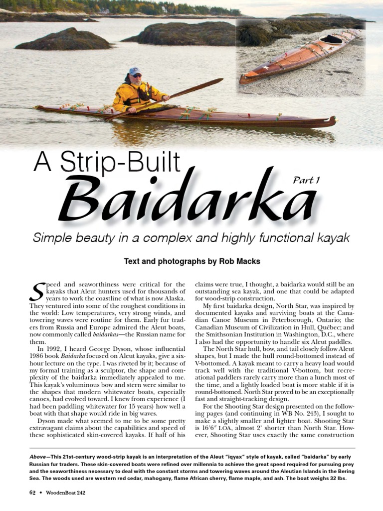 WoodenBoat Magazine - Baidarka Kayak Boat Boats Plan Plans