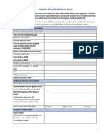 WISH AERL Adverse Event Notification Form