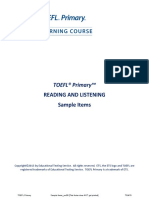 TOEFL® Primary™: Reading and Listening Sample Items
