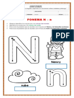 Aprende el fonema N con ejercicios prácticos de lectura, escritura y números