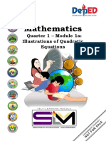 Mathematics: Quarter 1 - Module 1a: Illustrations of Quadratic Equations