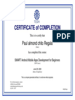SMART Android Mobile Apps Development For Beginners - Certificate of Completion