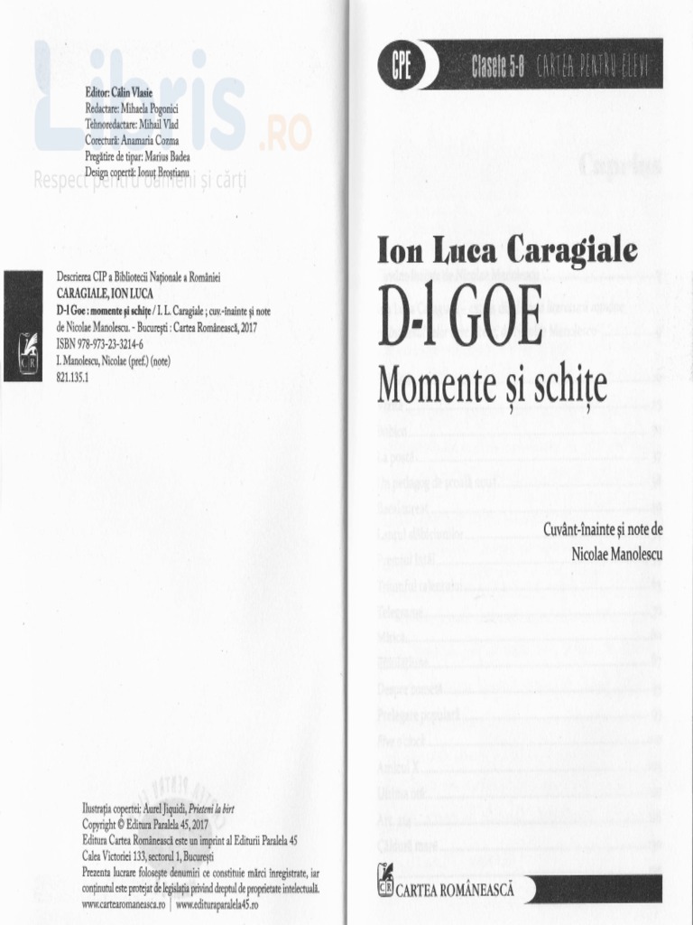 D L Goe Momente Si Schite Ion Luca Caragiale Pdf