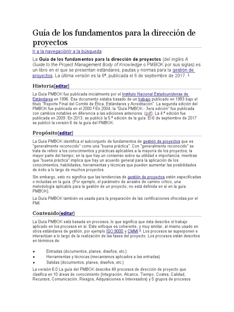 Guía de Los Fundamentos para La Dirección de Proyectos | PDF | Business ...