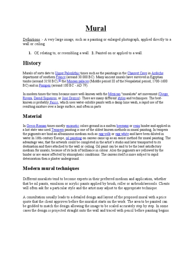 Murals | PDF | Mural | Decorative Arts