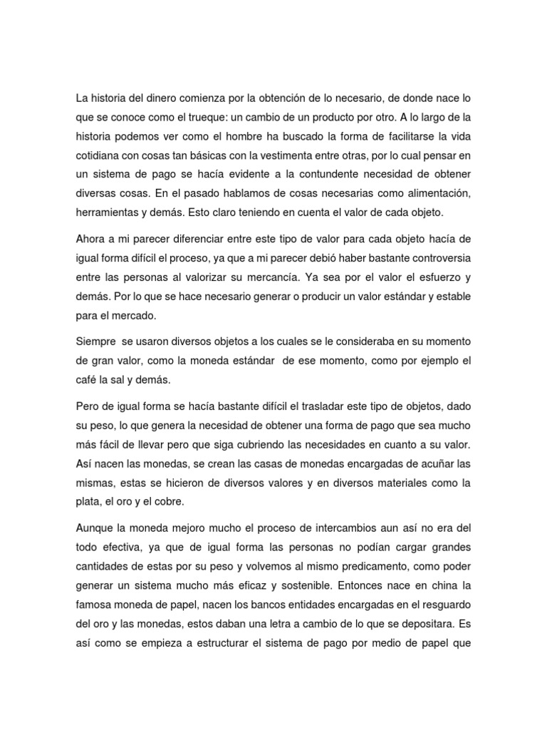 La Historia Del Dinero | PDF | Monedas | Dinero