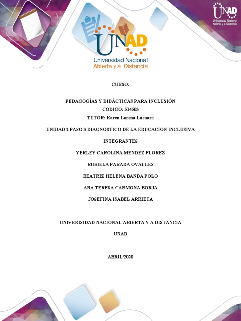 Fase - 3 - Educacion Inclusiva - Trabajo Colavorativo | PDF | Plan de ...
