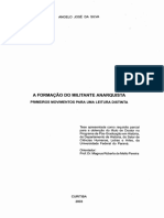 SILVA, Angelo José. A Formação Do Militante Anarquista Primeiros Movimentos para Uma Leitura Distinta. (2003) PDF