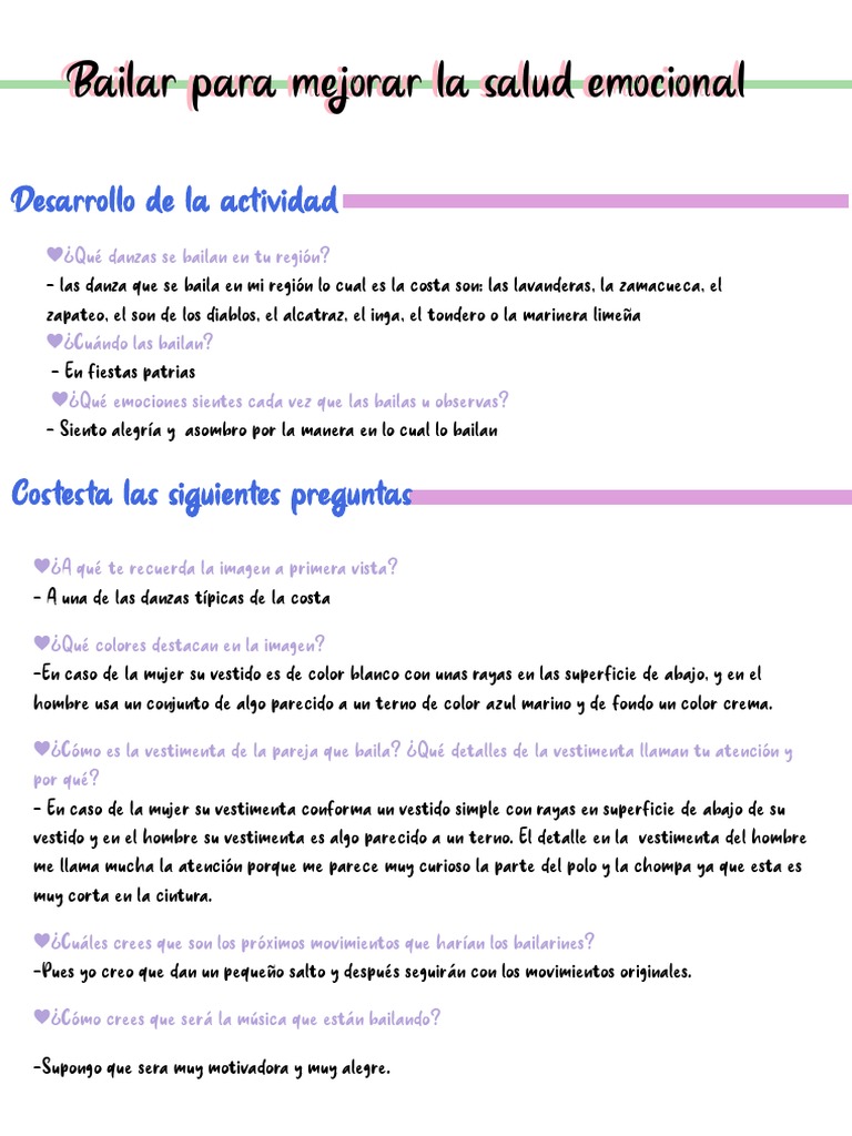 Marinera: Danza y Salud Emocional | PDF | Las artes escénicas | Bailes