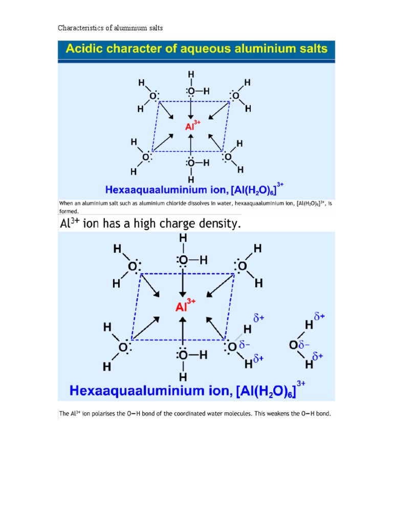 Properties of Aluminium Salts | PDF