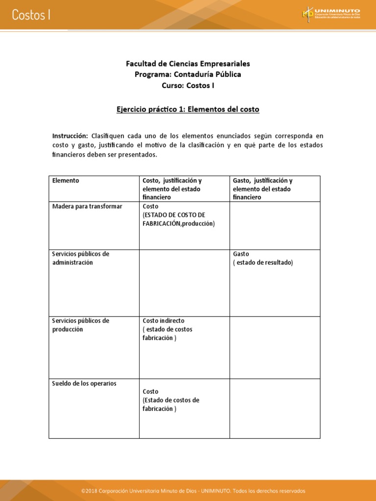 Clasificación de Costos y Gastos en Contabilidad | PDF | Negocios ...