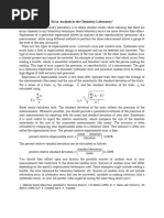 Error Analysis in The Chemistry Laboratory