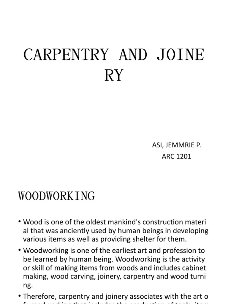 Carpentry and Joinery Fundamentals | PDF | Carpentry | Woodworking