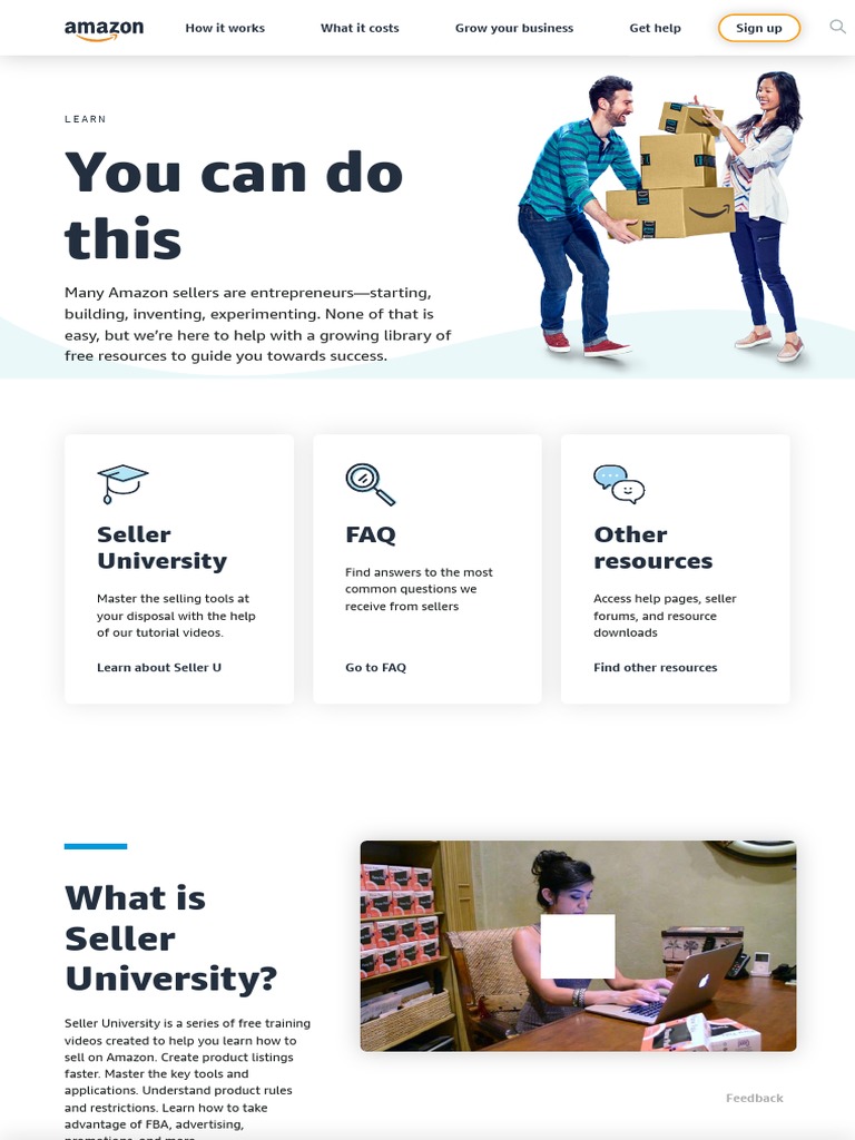 Amazon Seller University and FAQ - Learn How To Sell On Amazon | PDF ...