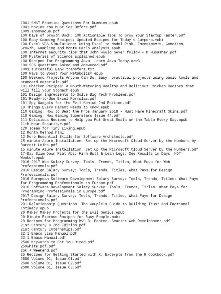 200gb Books List | PDF | Adobe Creative Suite | Apache Solr