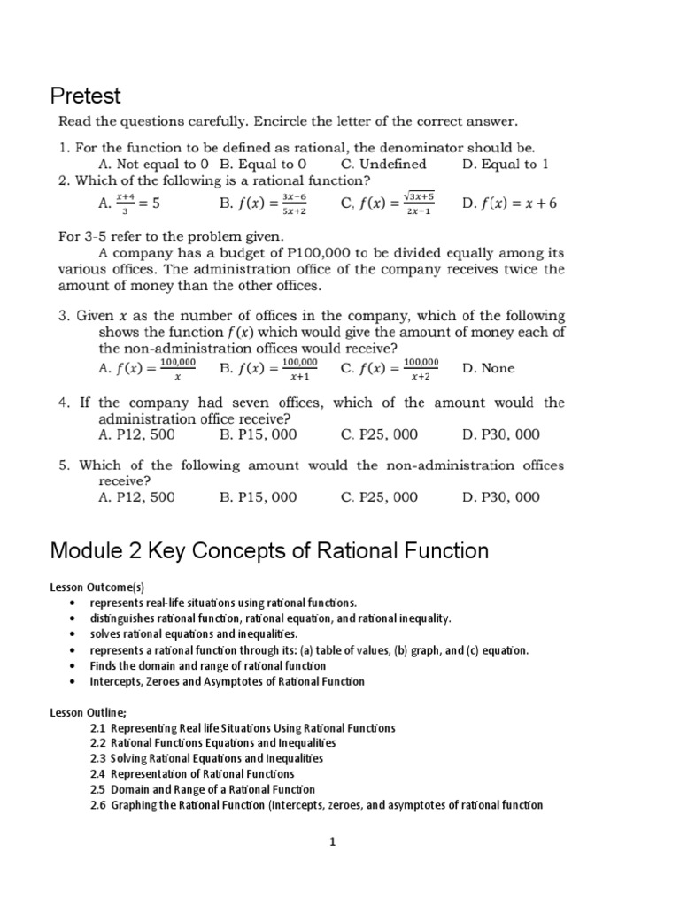 Gen Math Q1 Mod 2 Equations Function Mathematics