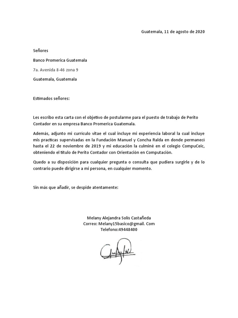 Carta de Solicitud de Empleo 3 PDF