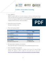 SRMJCCA - B.Tech Online Counseling 2020 - Schedule Round 1