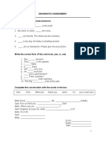 Diagnostic Assessment. Student S Name: - Write The Correct Personal Pronouns