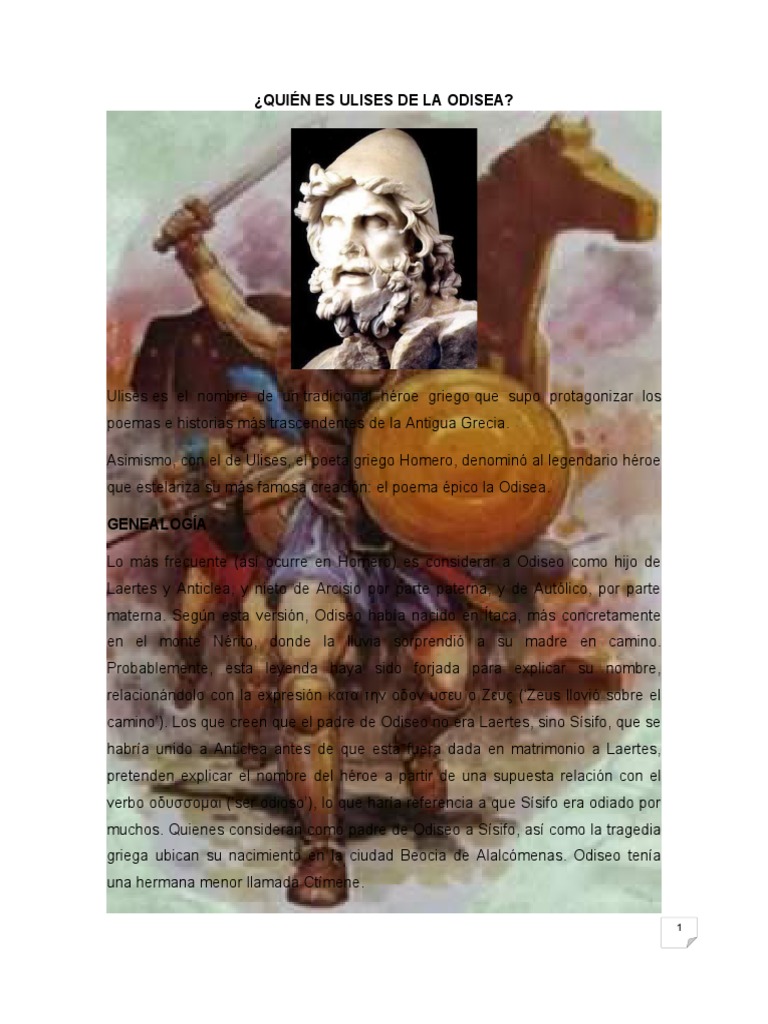 Ulises: Héroe de la Odisea y Mitología Griega | PDF | Odiseo | Religión ...
