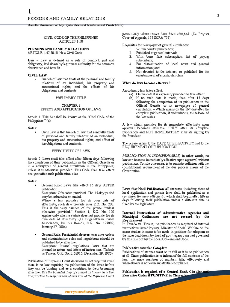 Civil Code of The Philippines PDF Statutory Interpretation Precedent