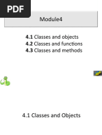 4.1 Classes and Objects 4.3 Classes and Methods