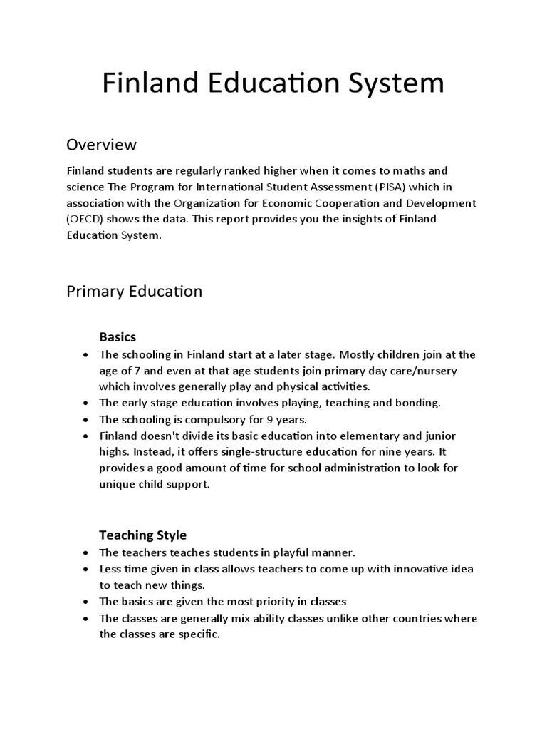Finland Education System | Download Free PDF | Schools | Finland