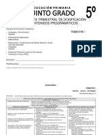 Avance Programatico 5° Grado 1° Trimestre PDF