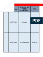 Daily Observation Tracking Registder