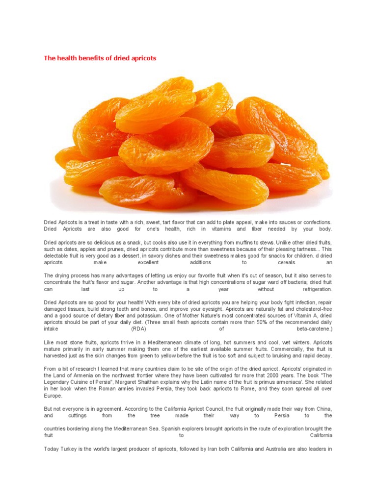 The health benefits of dried apricots | PDF
