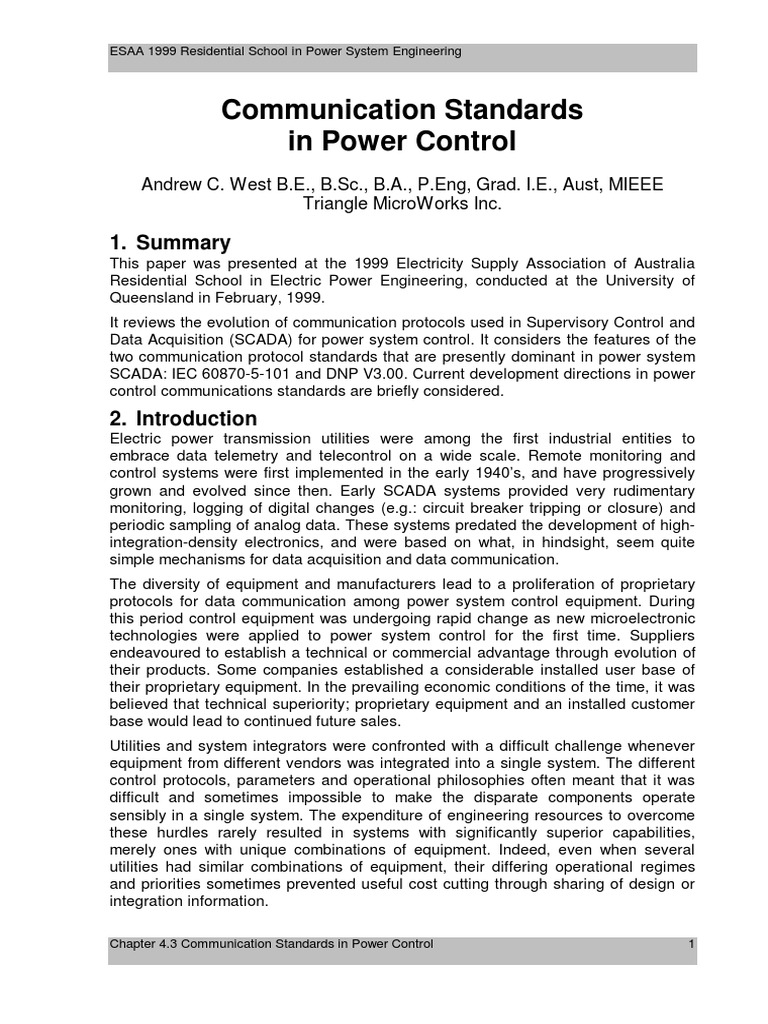 Communication Standards in Power SCADA | PDF | Osi Model | Scada