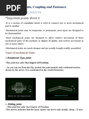 Types Of Mechanical Joints