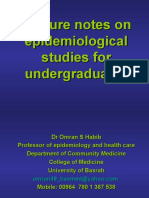 Lecture Notes On Epidemiological Studies For Undergraduates