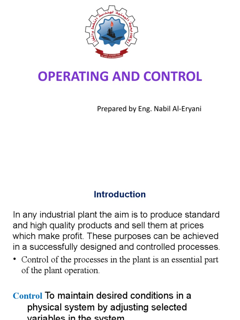 Operating and Control | PDF | Control Theory | Control System