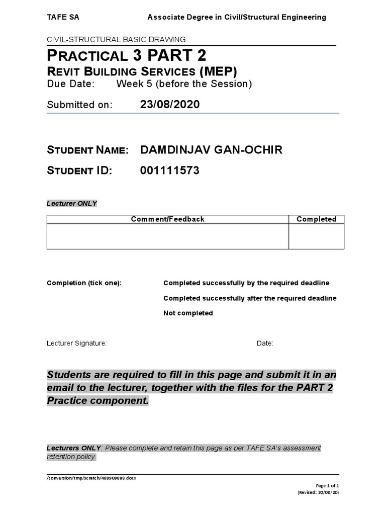 Civil Engineering Assignment Submission | PDF