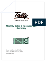 User Manual With FAQs - Monthly Sales and Purchase Tax Summary