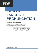 English Language Pronunciation: Instructional Plan