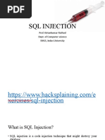 SQL Injection: Prof. Kirtankumar Rathod Dept. of Computer Science ISHLS, Indus University