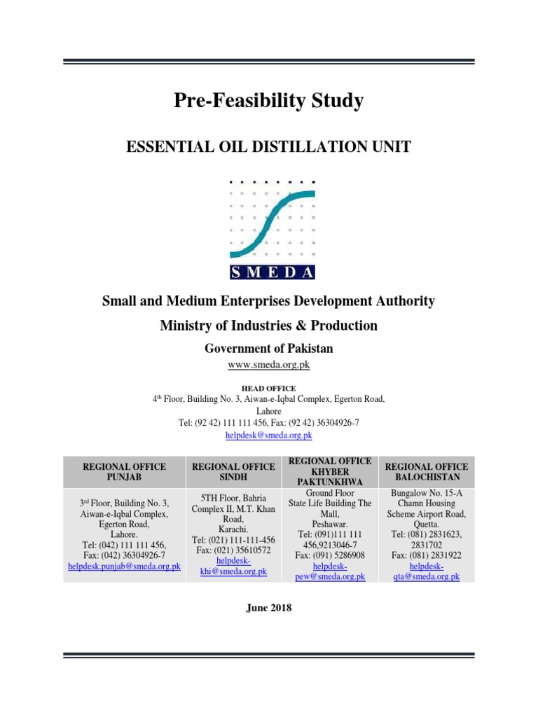 Essential Oils Distillation Unit Rs. 9.33 Million Jun2018 PDF