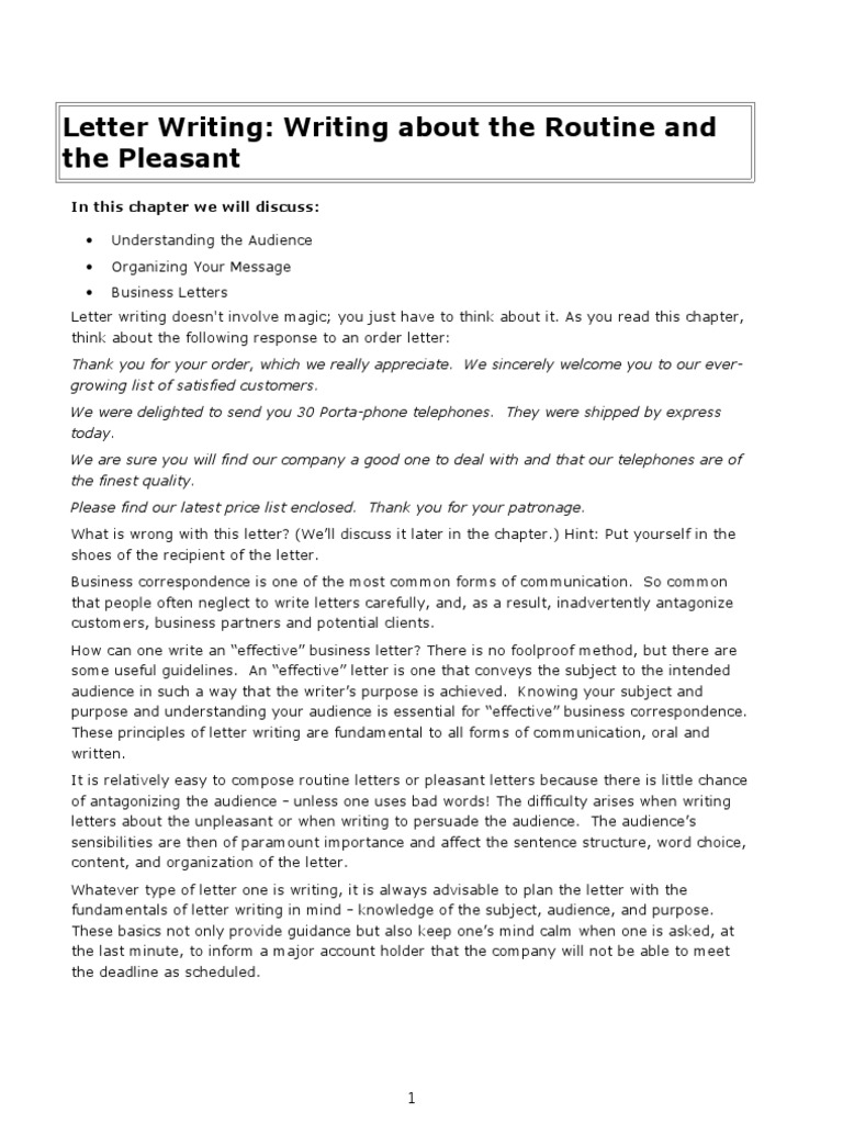 Writing Effective Routine Letters | PDF | Credit | Finance & Money ...