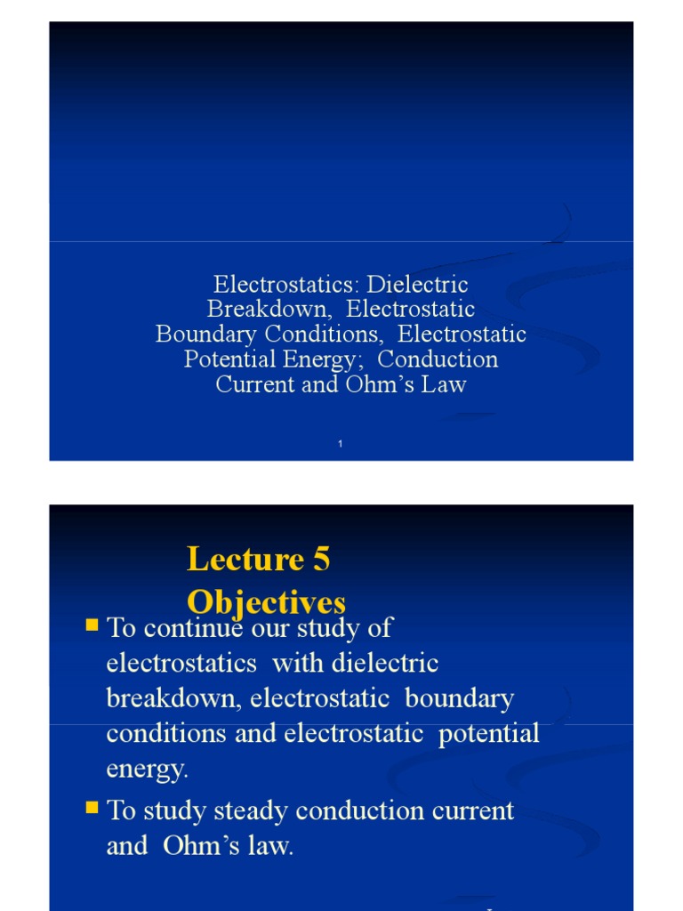 Electrostatics: Breakdown and Energy | PDF | Electrical Resistivity And ...