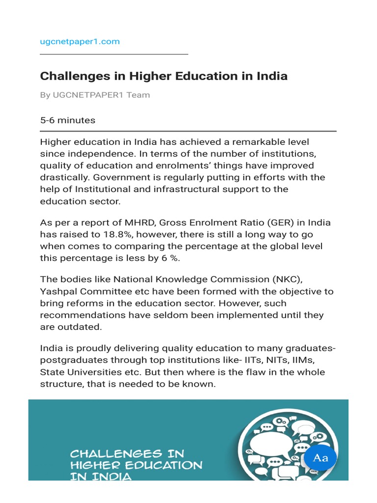 Challenges in India's Higher Education | PDF | Vocational Education ...