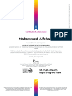 Mohammed Alfehaid: Certificate of Achievement