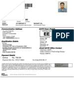 26 Jul 1997 Male SC: Communication Address GATE Exam Details