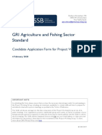 GRI Agriculture and Fishing Sector Standard: Candidate Application Form For Project Working Group