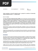 Position Paper de l'UEFA Sur L'interdiction Du Gazon Synthétique Par l'ECHA 19 Juillet 2019
